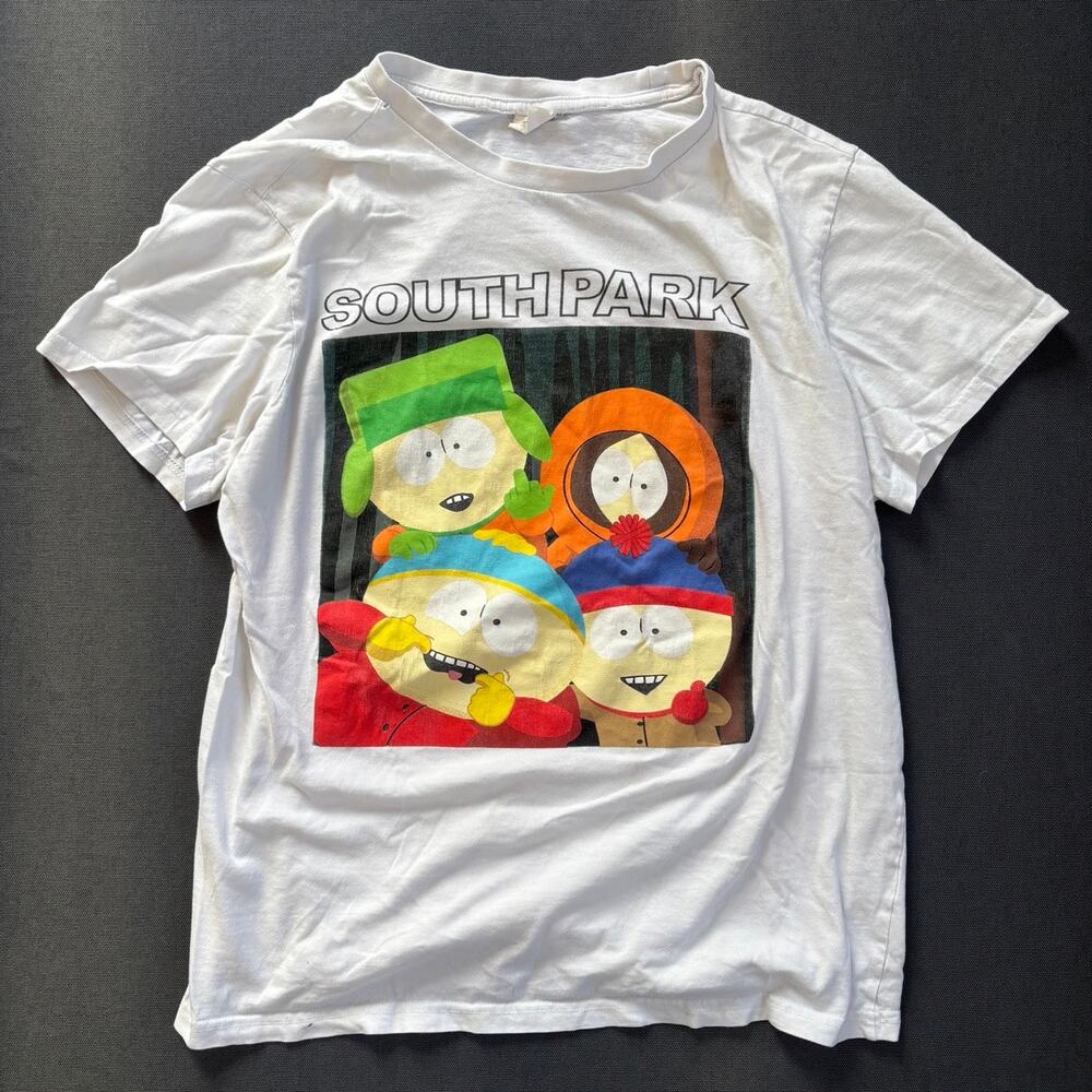 Vintage South Park Family Picture Cotton T-Shirt White Sz M